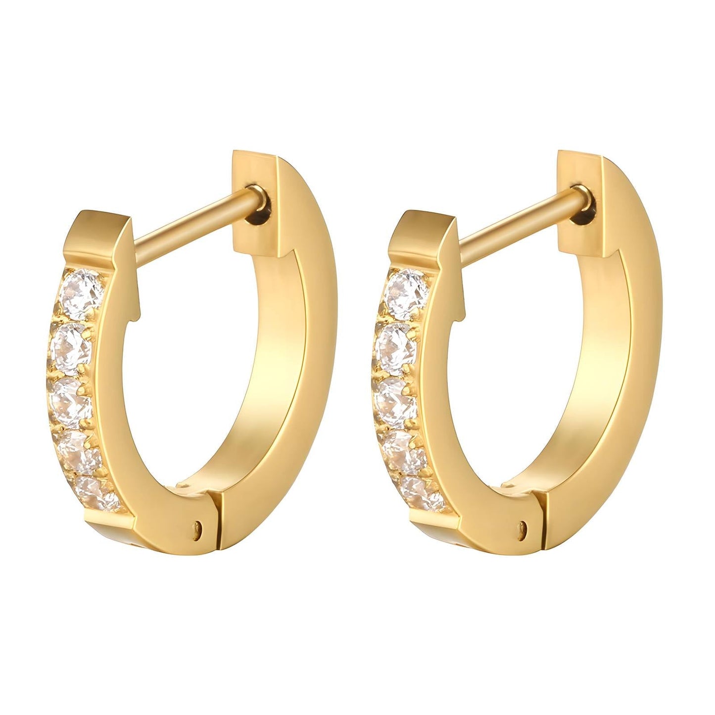 18K Gold Plated Congo Earrings with Cubic Zirconia - GREEN LIFE CYPRUS