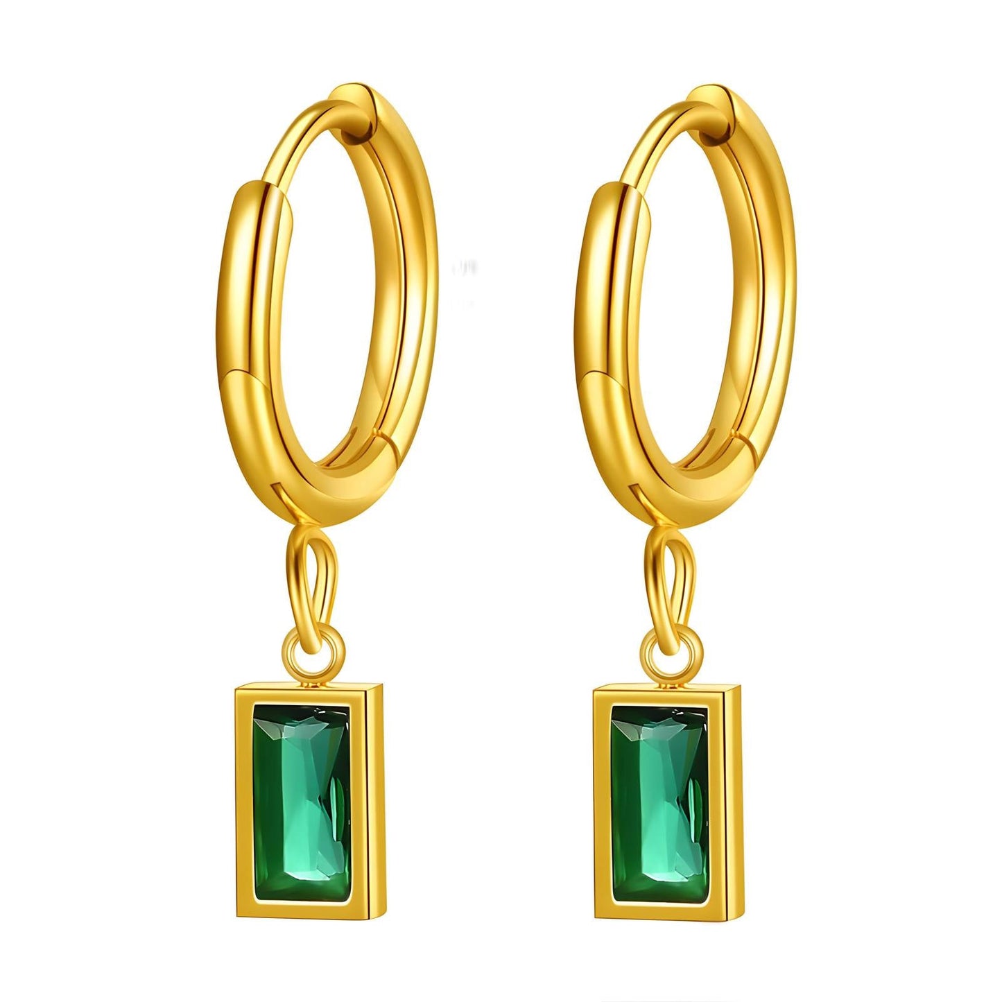 18K Gold Plated Congo Earrings with Cubic Zirconia - GREEN LIFE CYPRUS