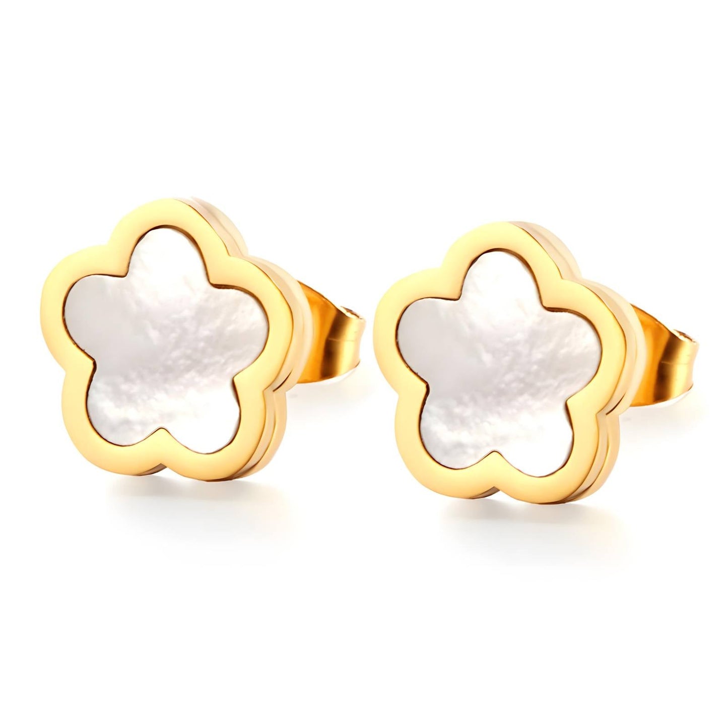 Flowers" Earrings, 18K Gold Plated Steel - GREEN LIFE CYPRUS