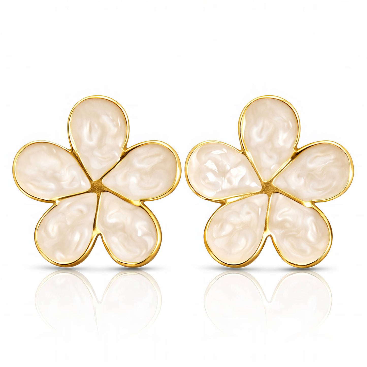 18K Gold Plated Steel Flowers Earrings, Longevity