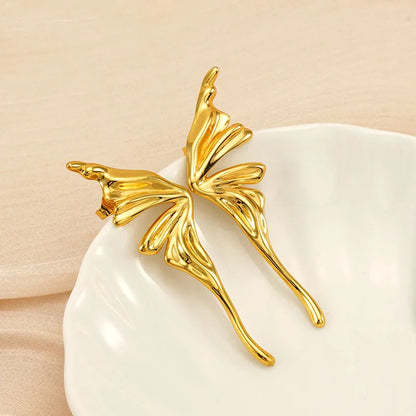 Earrings (18K gold-plated steel) – Butterfly wings (EA558)