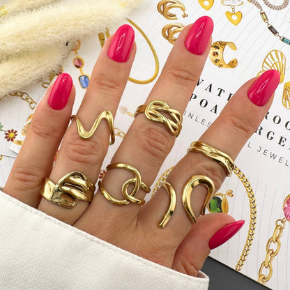 18K Gold Plated Steel Shapeless Ring, Longevity
