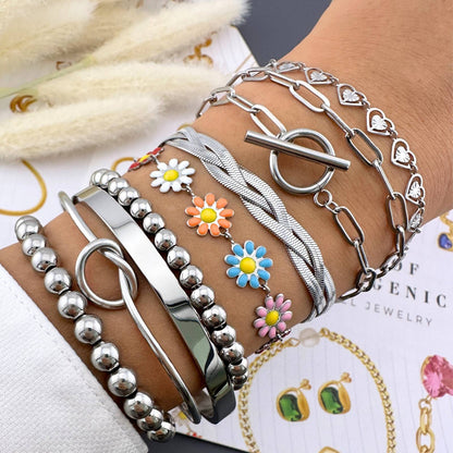 Hearts Bracelet, Stainless Steel - GREEN LIFE CYPRUS