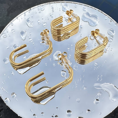 18K Gold Plated Steel Rounded Earrings, Longevity