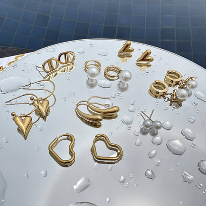 18K Gold Plated Steel Small Hearts Earrings, Longevity