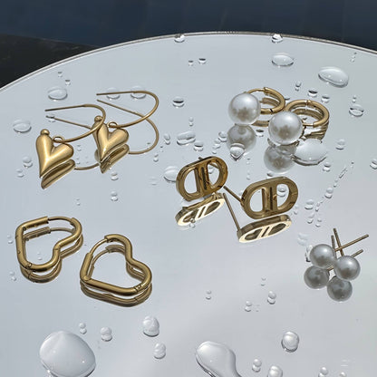 18K Gold Plated Steel Small Hearts Earrings, Longevity