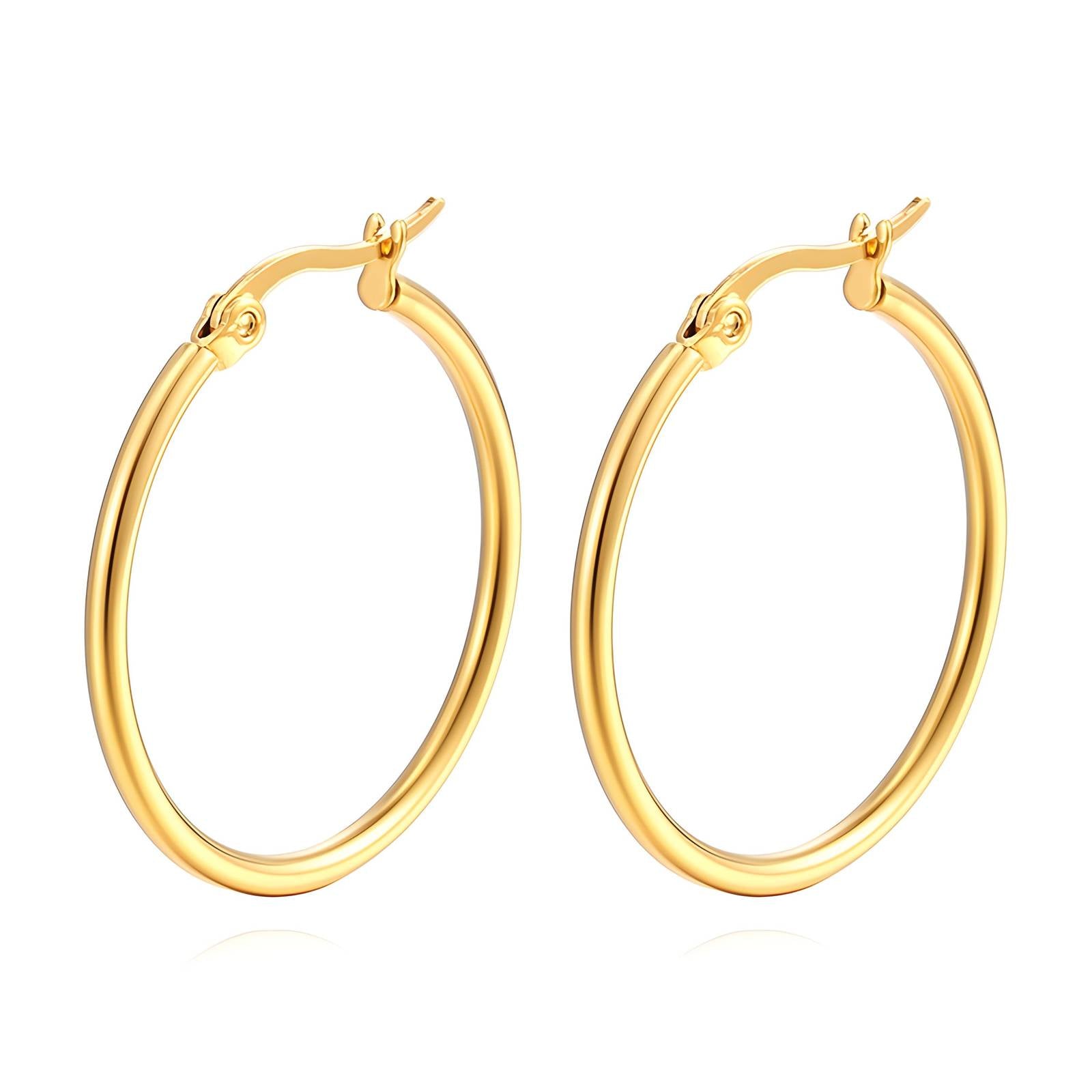 Earrings, 18K Gold Plated Steel - GREEN LIFE CYPRUS