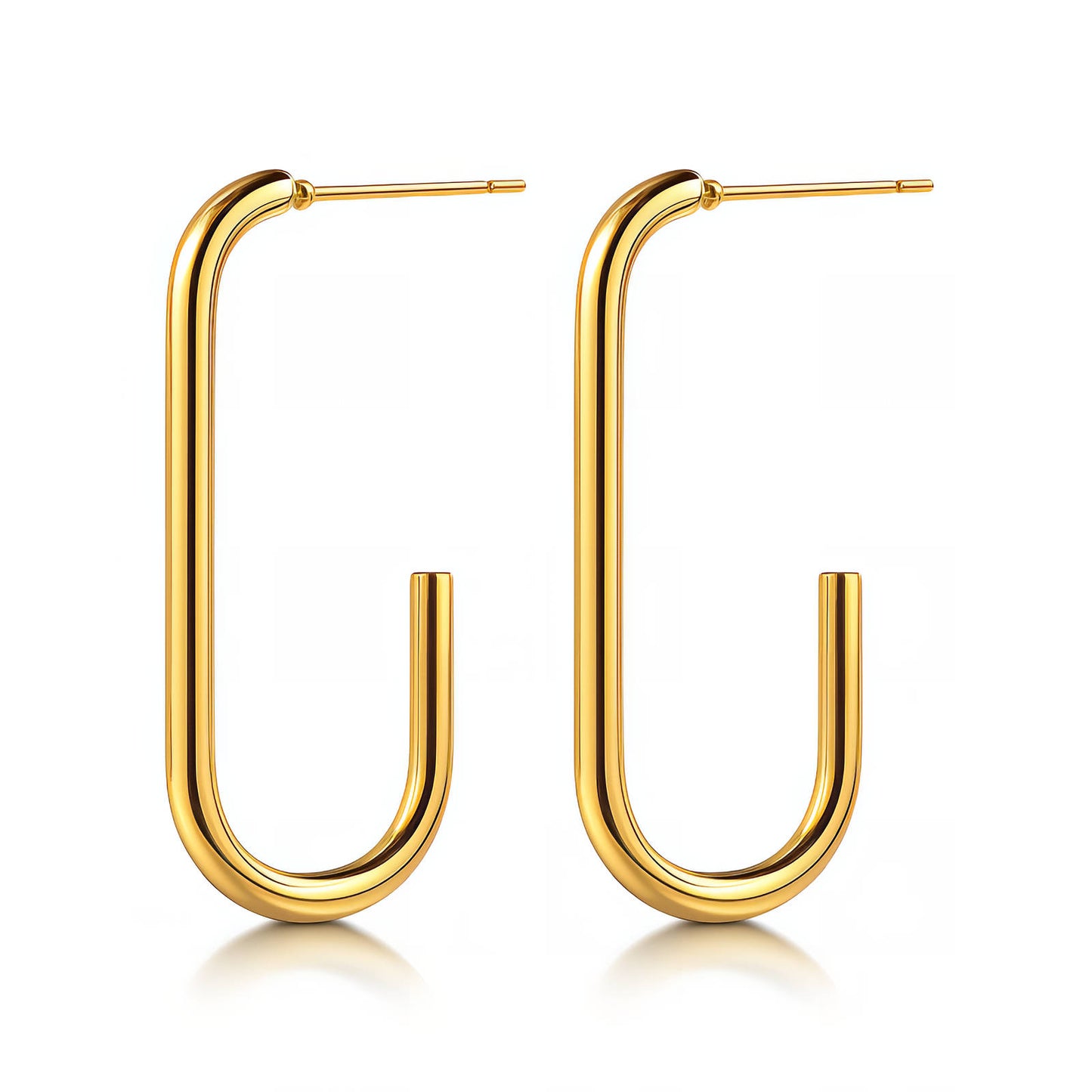 18K Gold Plated Steel Rounded Earrings, Longevity