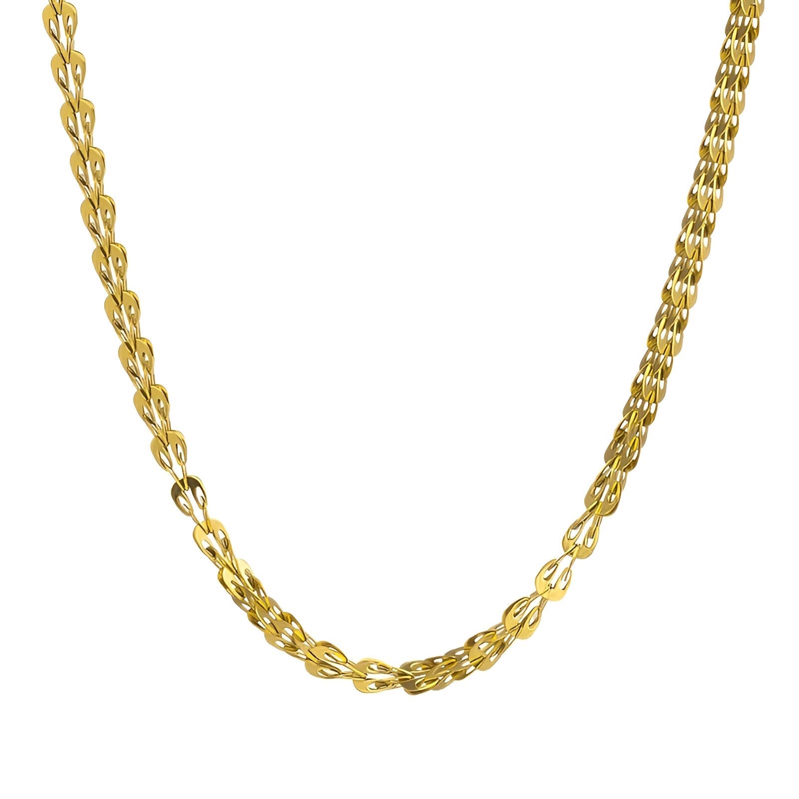 18K Gold Plated Steel Chain Necklace, Longevity - GREEN LIFE CYPRUS