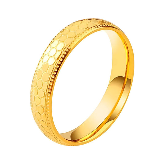 18K Gold Plated Steel Ring, Longevity - GREEN LIFE CYPRUS