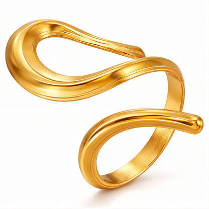 18K Gold Plated Steel Shapeless Ring, Longevity