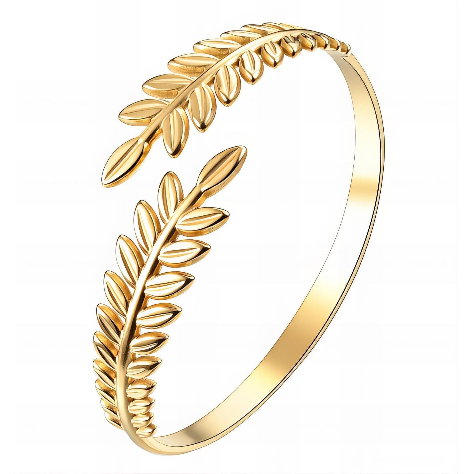 Leaves" Bracelet, 18K Gold Plated Steel - GREEN LIFE CYPRUS