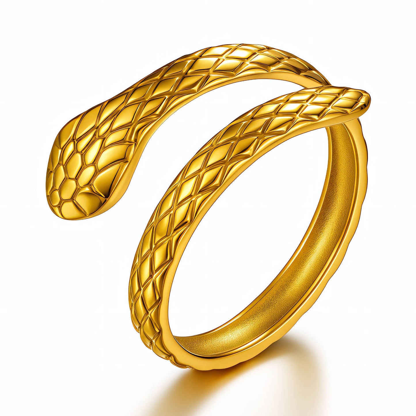 18K Gold Plated Steel Snake Ring, Longevity