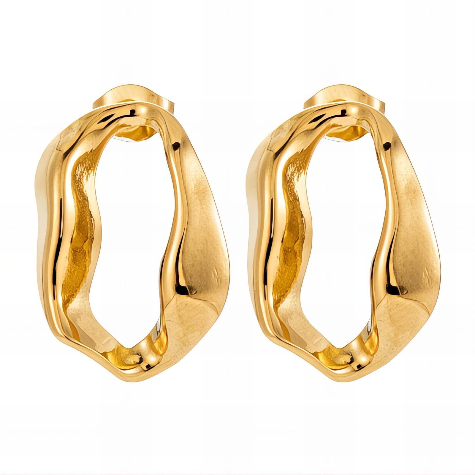 Earrings, 18K Gold Plated Steel - GREEN LIFE CYPRUS