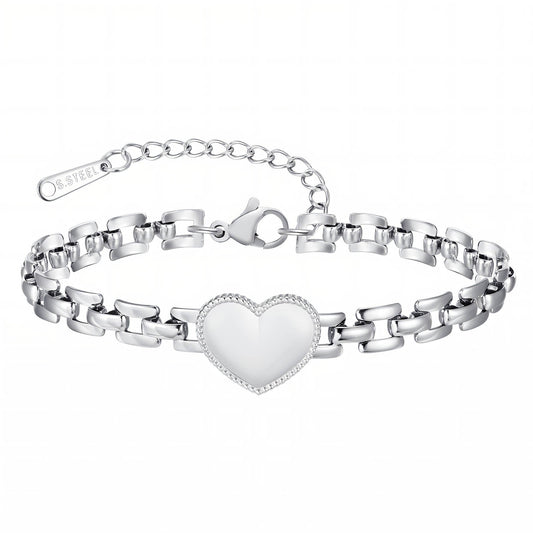 Heart" Bracelet, Stainless Steel - GREEN LIFE CYPRUS