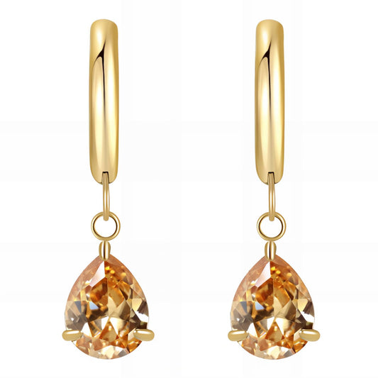 18K Gold Plated Steel Peach Earrings, Longevity