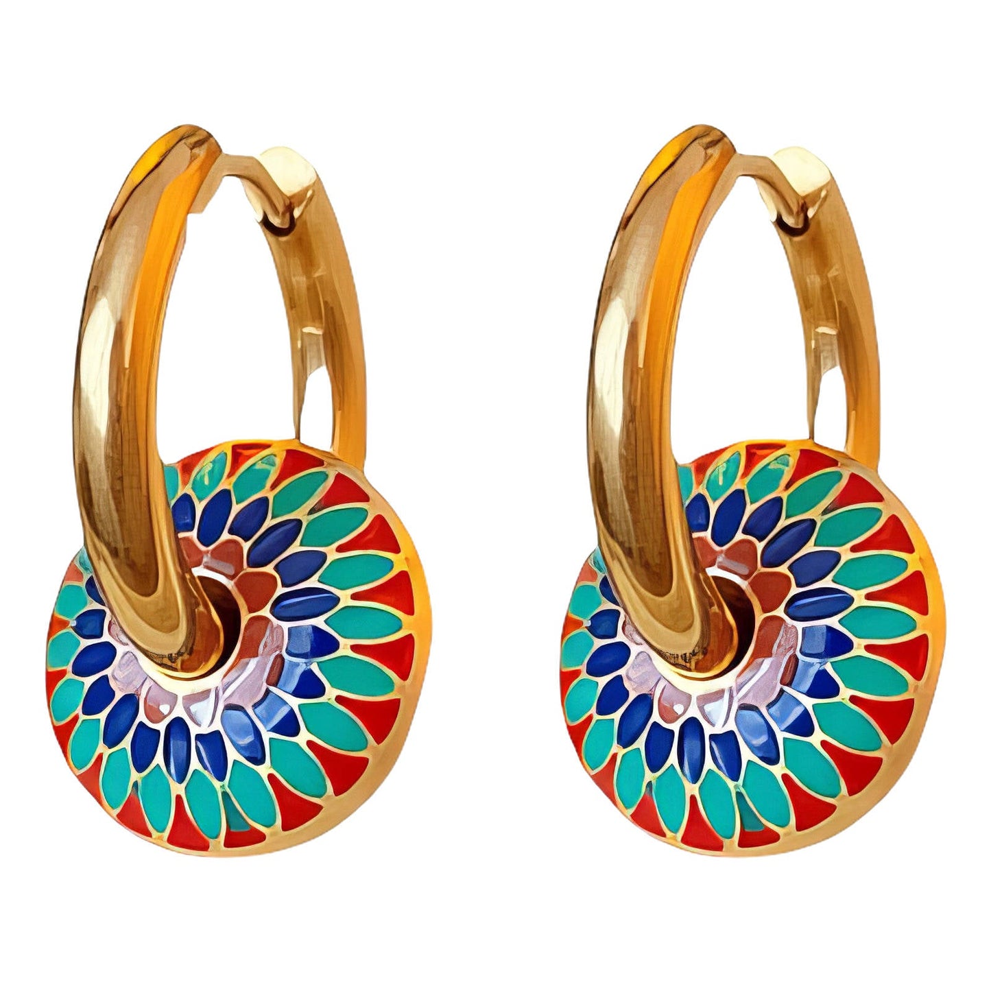 Earrings, 18K Gold Plated Steel - GREEN LIFE CYPRUS