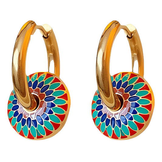 Earrings, 18K Gold Plated Steel - GREEN LIFE CYPRUS