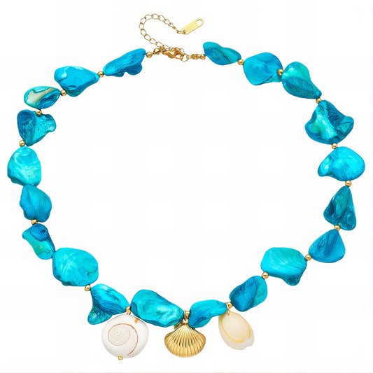 18K Gold Plated Steel Seashells Necklace, Longevity - GREEN LIFE CYPRUS