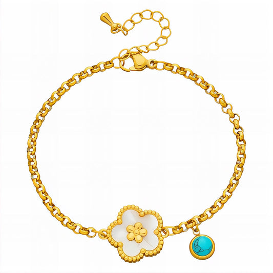 Flower" Bracelet, 18K Gold Plated Steel - GREEN LIFE CYPRUS