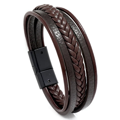 Brown leather bracelet (BR131)
