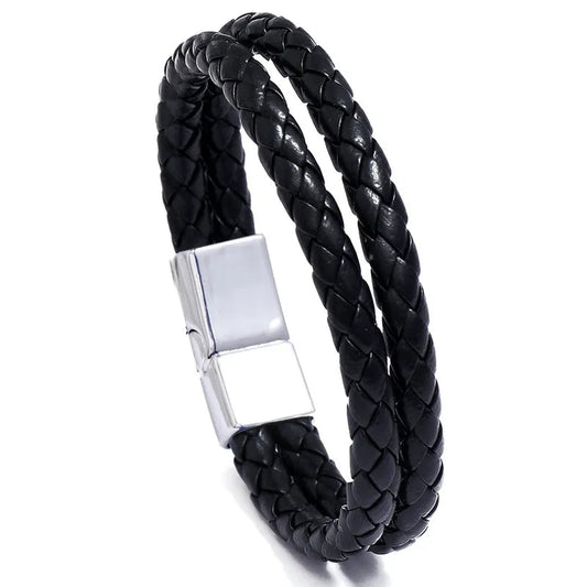 Braided leather bracelet (BR017)