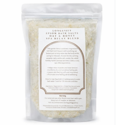 Longevity Oat & Honey Epsom Bath Salt – Spa Relax Blend